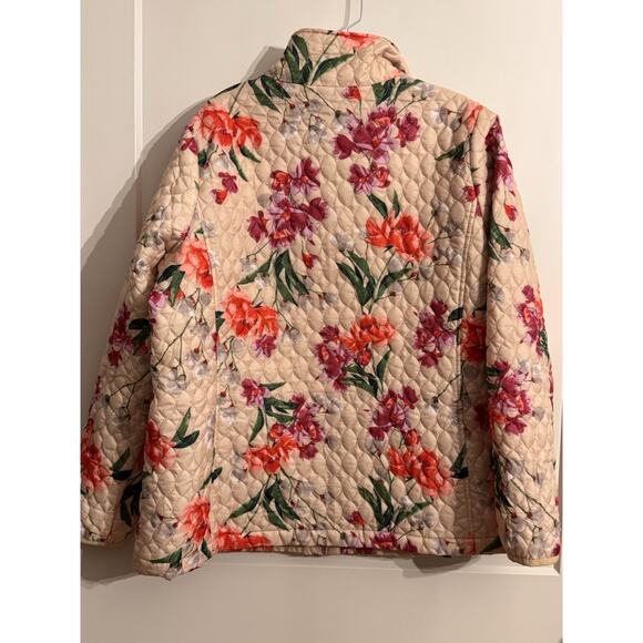 Lands' End Floral Quilted Jacket Sz 1X Granny core Cottage Core Old Money - Picture 2 of 7